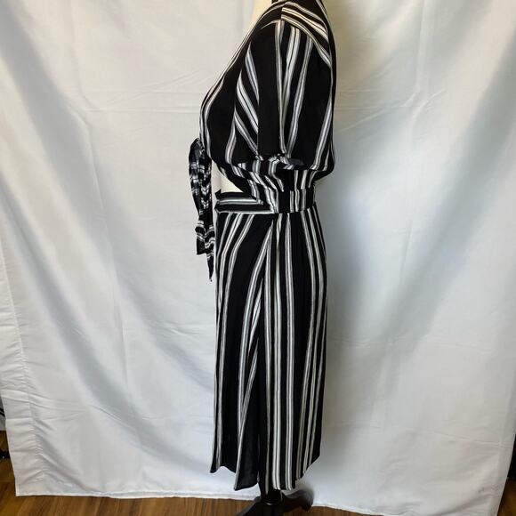 Promesa Striped Tie Top Button Skirt Midi Dress Size Small Elementality Dress - Picture 4 of 12